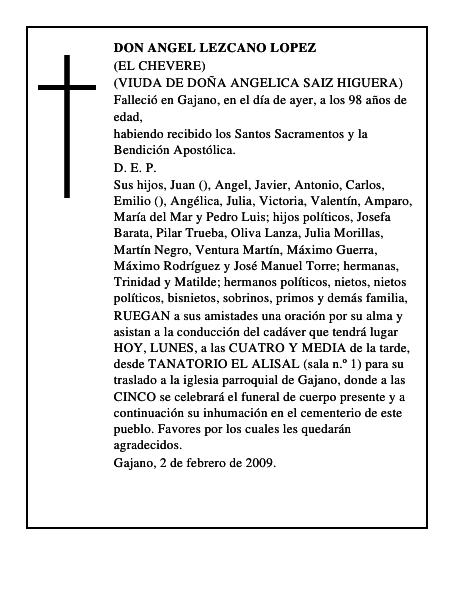 DON ANGEL LEZCANO LOPEZ