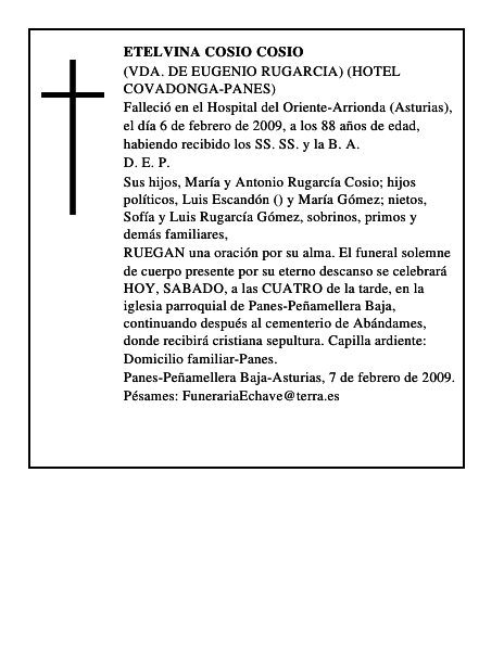 ETELVINA COSIO COSIO