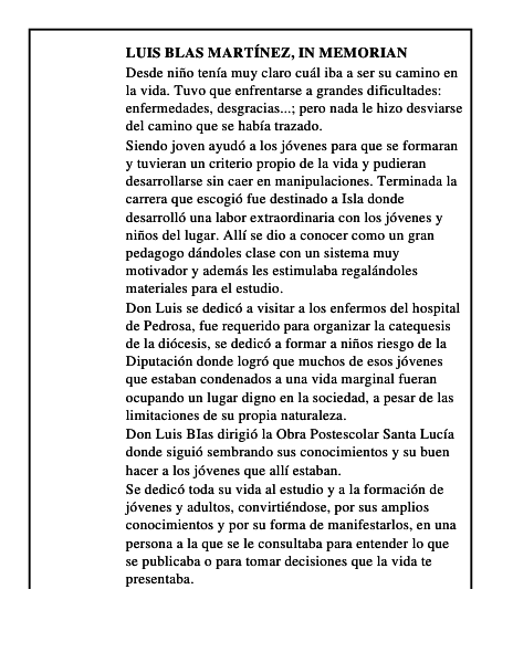 Luis Blas Martínez, in memorian