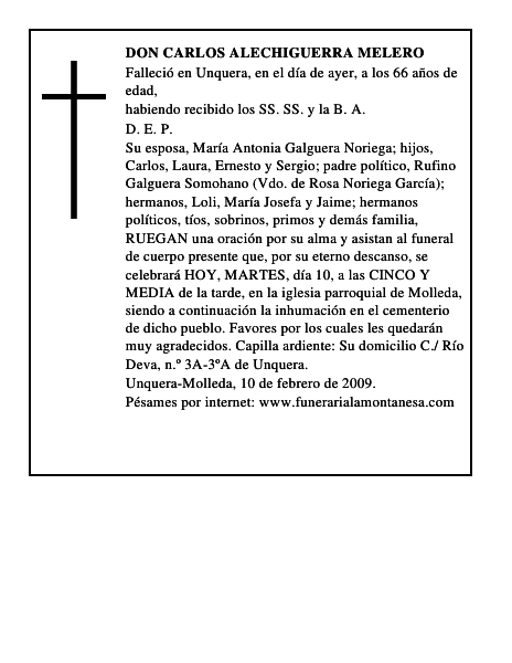 DON CARLOS ALECHIGUERRA MELERO