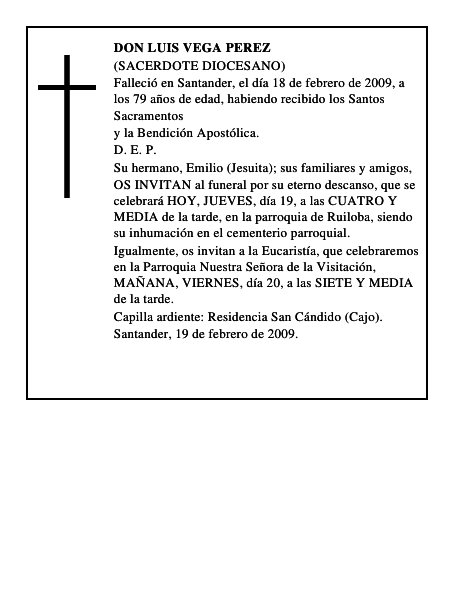 DON LUIS VEGA PEREZ