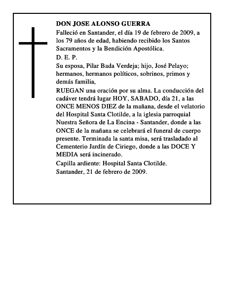 DON JOSE ALONSO GUERRA