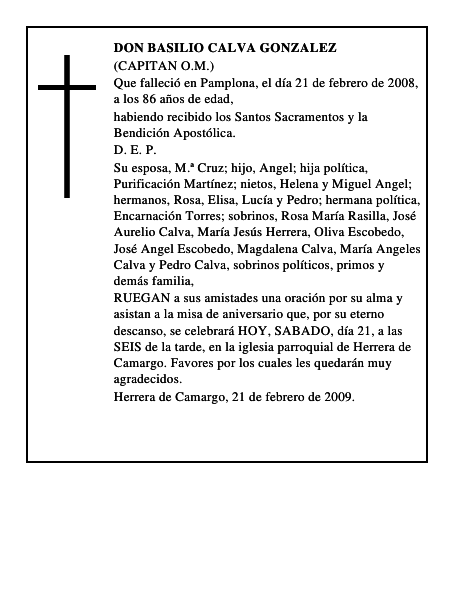DON BASILIO CALVA GONZALEZ