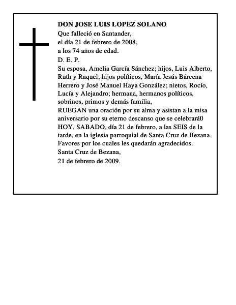 DON JOSE LUIS LOPEZ SOLANO