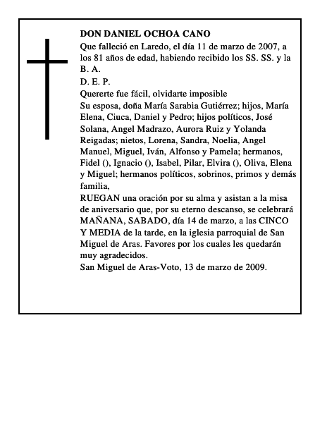 DON DANIEL OCHOA CANO