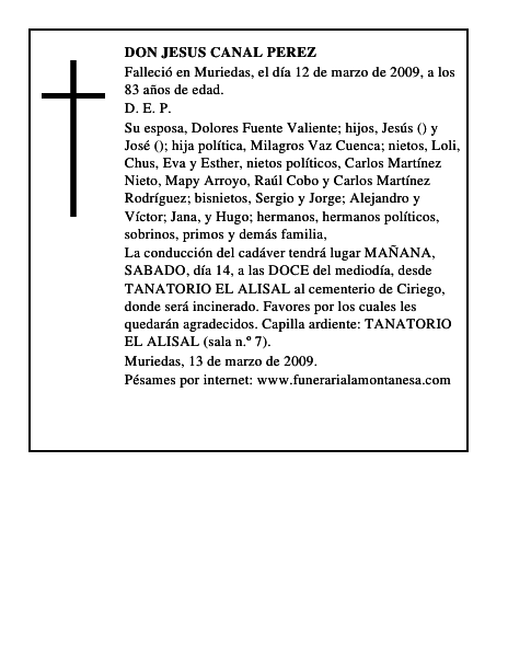 DON JESUS CANAL PEREZ