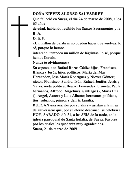 DOÑA NIEVES ALONSO SALVARREY
