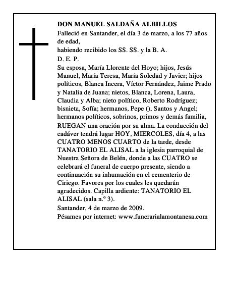 DON MANUEL SALDAÑA ALBILLOS
