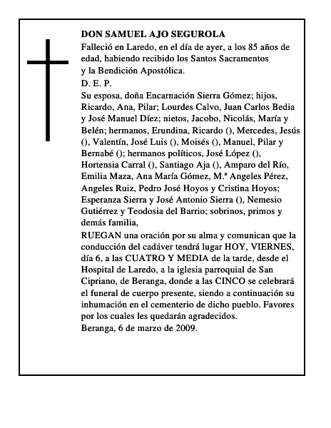 DON SAMUEL AJO SEGUROLA