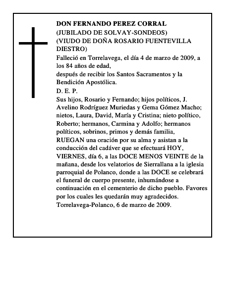 DON FERNANDO PEREZ CORRAL