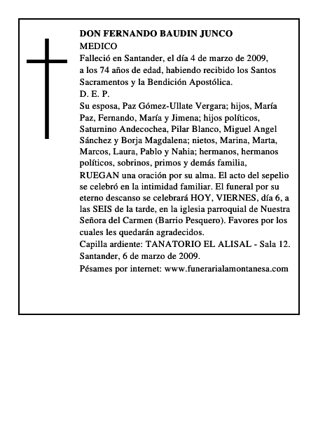DON FERNANDO BAUDIN JUNCO