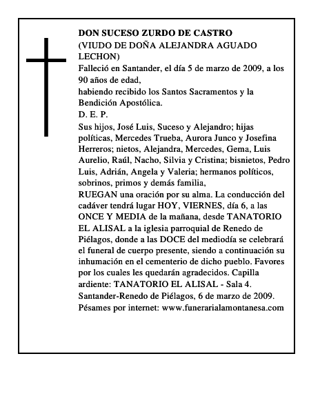 DON SUCESO ZURDO DE CASTRO