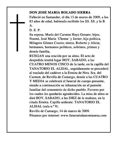 DON JOSE MARIA BOLADO SIERRA