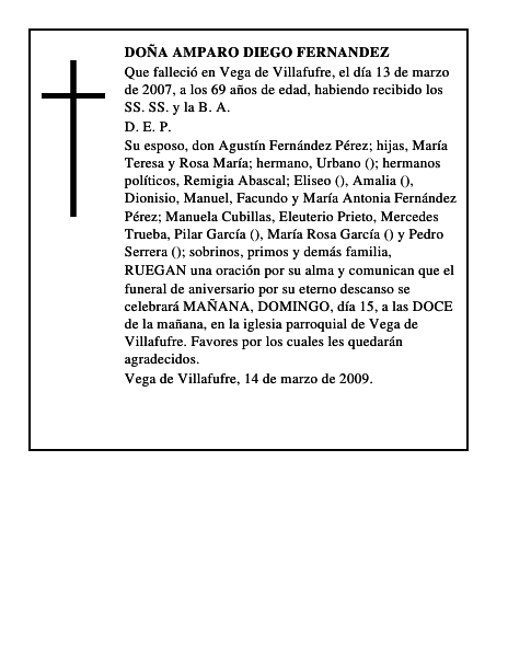 DOÑA AMPARO DIEGO FERNANDEZ