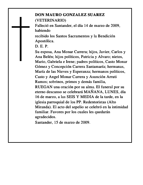 DON MAURO GONZALEZ SUAREZ