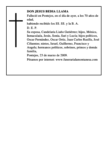 DON JESUS BEDIA LLAMA