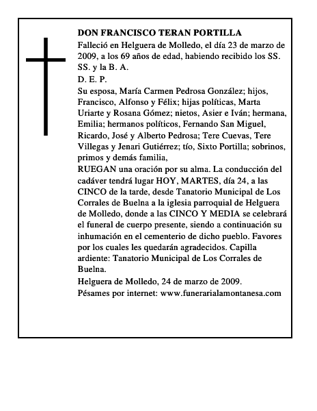 DON FRANCISCO TERAN PORTILLA