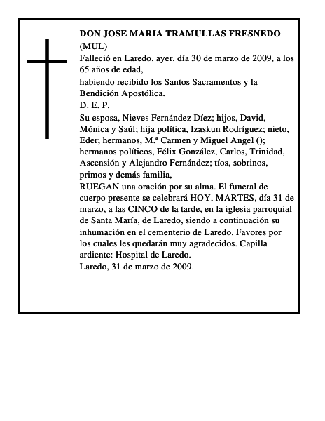 DON JOSE MARIA TRAMULLAS FRESNEDO