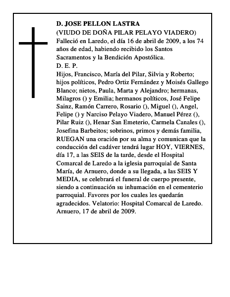 D. JOSE PELLON LASTRA