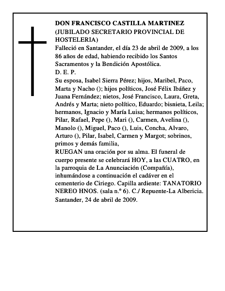 DON FRANCISCO CASTILLA MARTINEZ