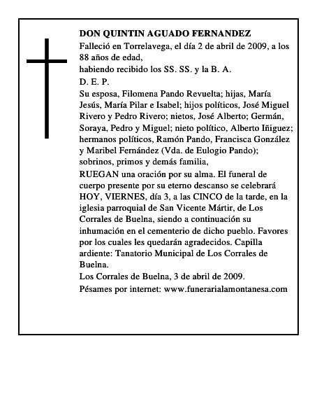 DON QUINTIN AGUADO FERNANDEZ