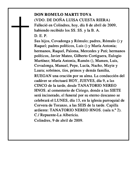 DON ROMULO MARTI TOVA