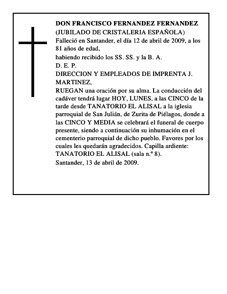DON FRANCISCO FERNANDEZ FERNANDEZ