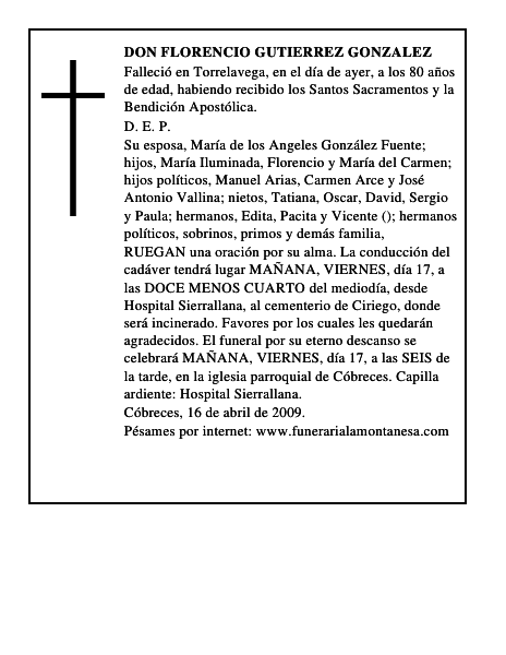 DON FLORENCIO GUTIERREZ GONZALEZ