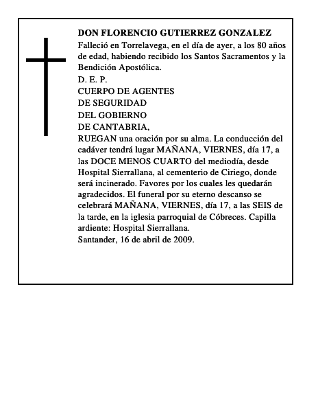 DON FLORENCIO GUTIERREZ GONZALEZ