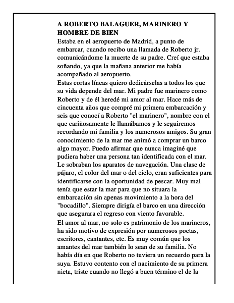 A Roberto Balaguer, marinero y hombre de bien