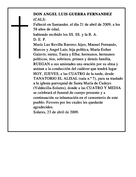 DON ANGEL LUIS GUERRA FERNANDEZ