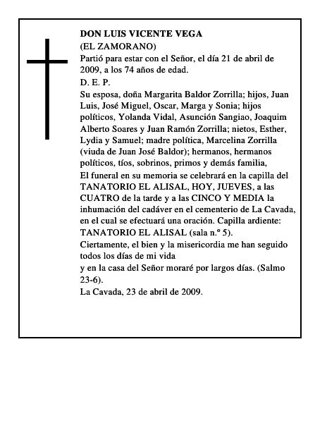 DON LUIS VICENTE VEGA