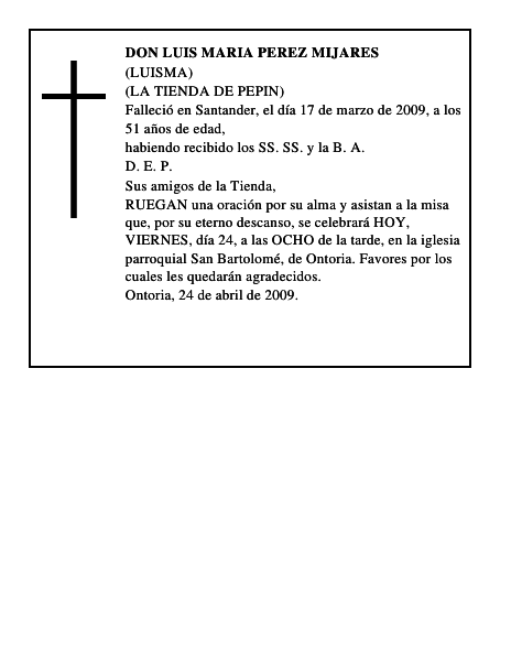 DON LUIS MARIA PEREZ MIJARES