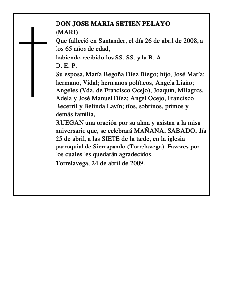 DON JOSE MARIA SETIEN PELAYO