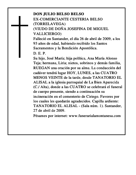 DON JULIO BELSO BELSO