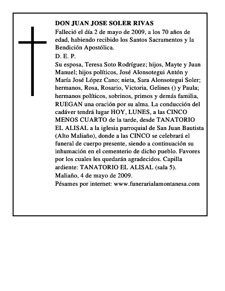 DON JUAN JOSE SOLER RIVAS