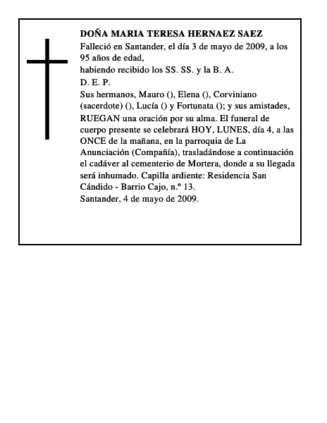 DOÑA MARIA TERESA HERNAEZ SAEZ