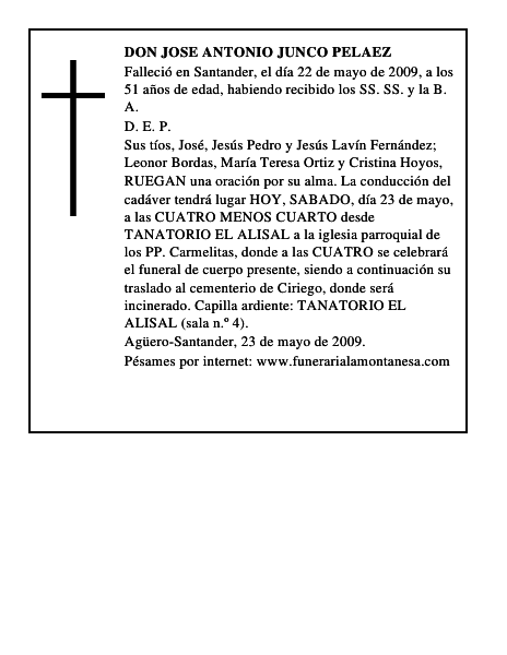 DON JOSE ANTONIO JUNCO PELAEZ