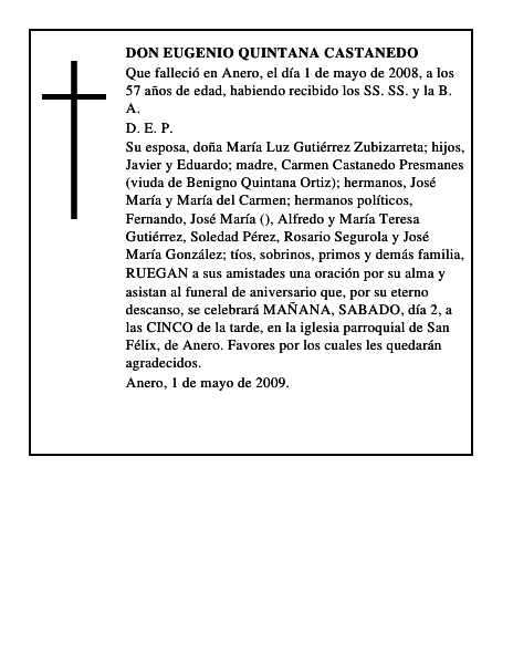 DON EUGENIO QUINTANA CASTANEDO