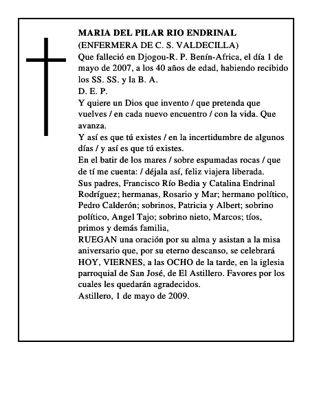 MARIA DEL PILAR RIO ENDRINAL