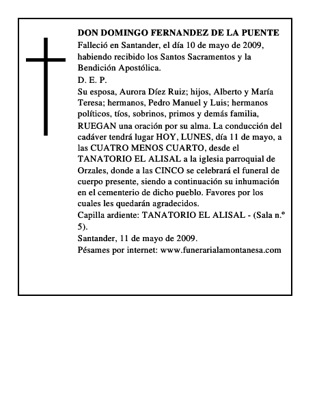 DON DOMINGO FERNANDEZ DE LA PUENTE