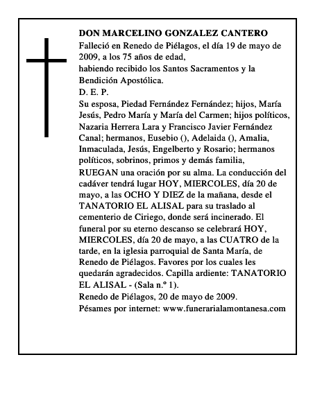 DON MARCELINO GONZALEZ CANTERO
