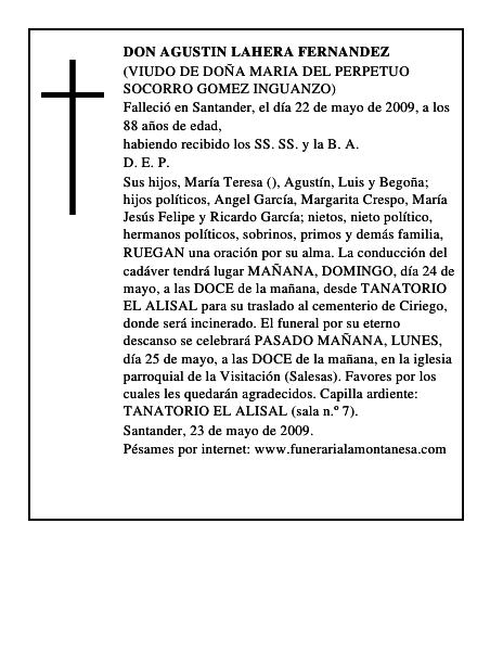 DON AGUSTIN LAHERA FERNANDEZ