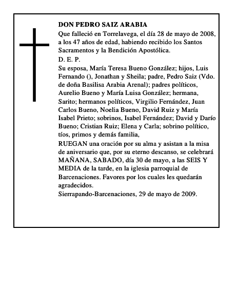 DON PEDRO SAIZ ARABIA