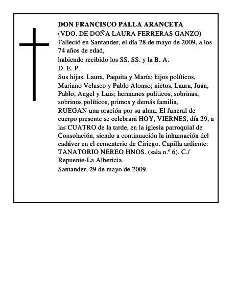 DON FRANCISCO PALLA ARANCETA