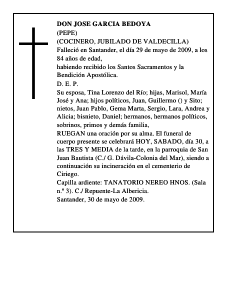 DON JOSE GARCIA BEDOYA