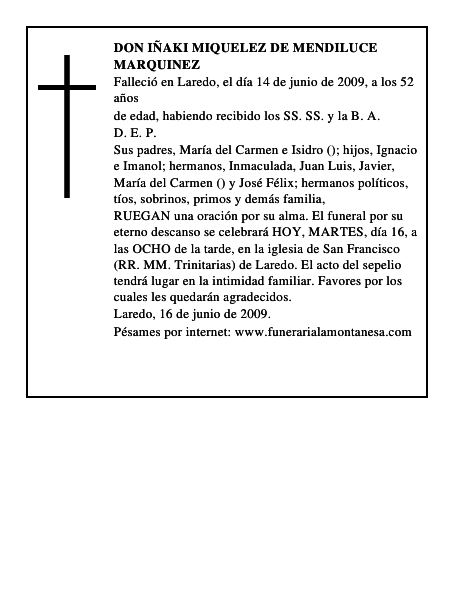 DON IÑAKI MIQUELEZ DE MENDILUCE MARQUINEZ