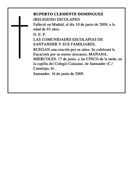 RUPERTO CLEMENTE DOMINGUEZ