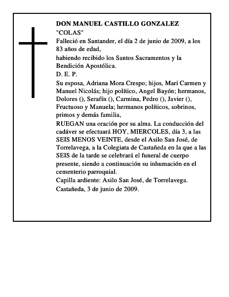 DON MANUEL CASTILLO GONZALEZ