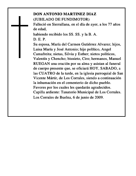 DON ANTONIO MARTINEZ DIAZ